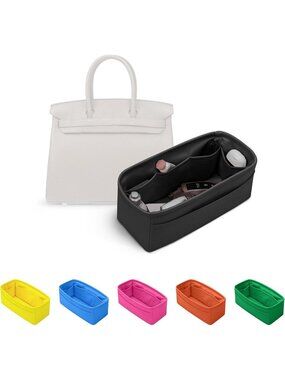 Elegant Black Satin Purse Organizer for Birkin 40 | Stylish Handbag Insert